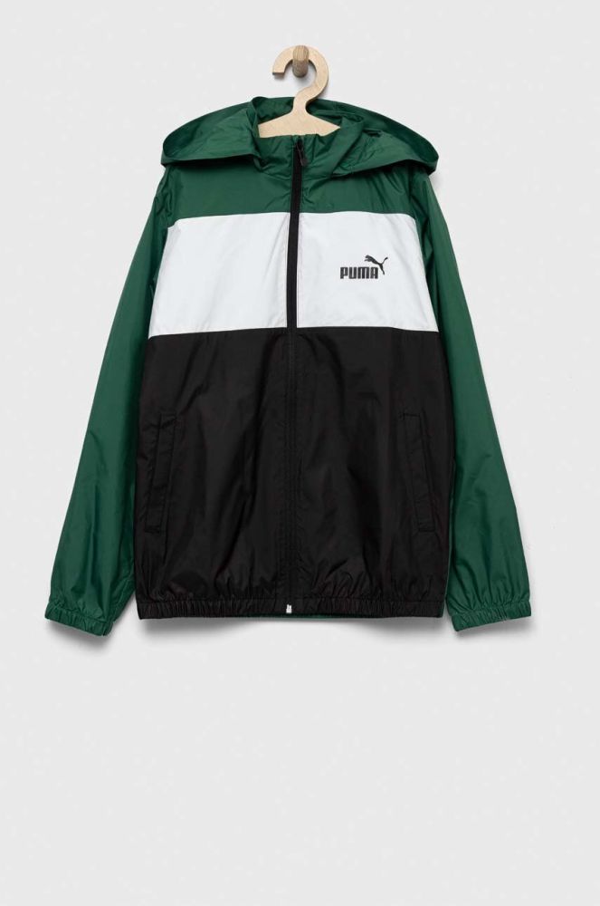 Дитяча куртка Puma ESS+ CB Windbreaker B колір зелений