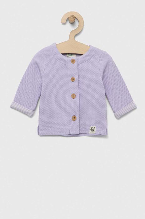 Кардиган для немовлят United Colors of Benetton колір фіолетовий