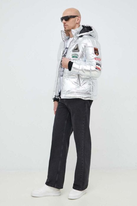 Куртка Guess чоловіча колір срібний зимова (3003846)