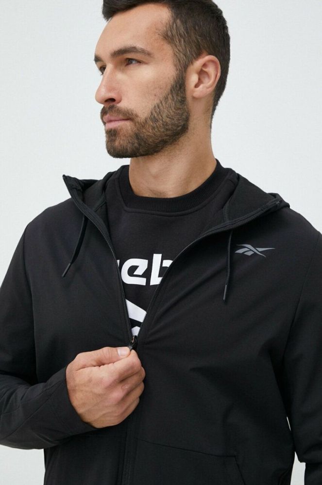 Вітровка Reebok Performance колір чорний перехідна фото 4