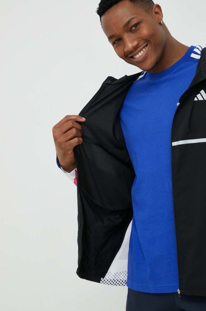 Бігова куртка adidas Performance Own the Run Seasonal колір чорний перехідна фото 6