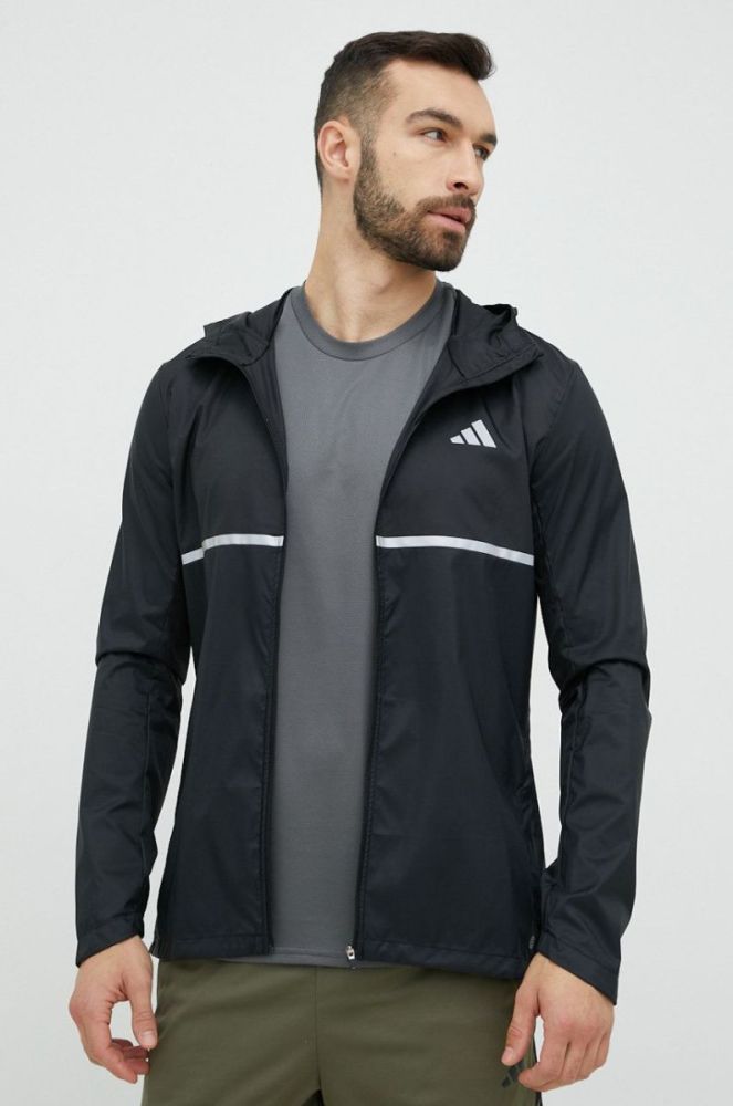 Бігова куртка adidas Performance Own the Run колір чорний перехідна фото 2