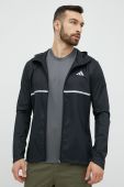 Бігова куртка adidas Performance Own the Run колір чорний перехідна