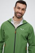 Куртка outdoor Salewa Puez Aqua 4 PTX 2.5L колір зелений Куртка outdoor Salewa Puez Aqua 4 PTX 2.5L колір зелений