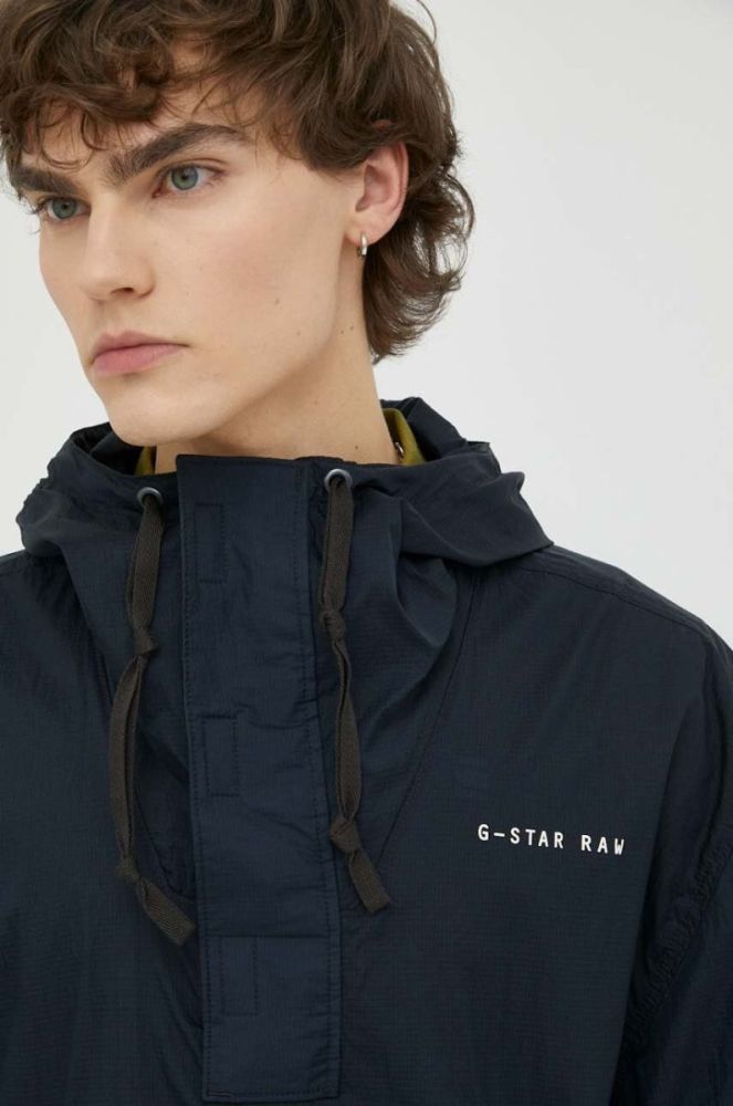 Куртка G-Star Raw чоловіча колір синій перехідна oversize фото 4