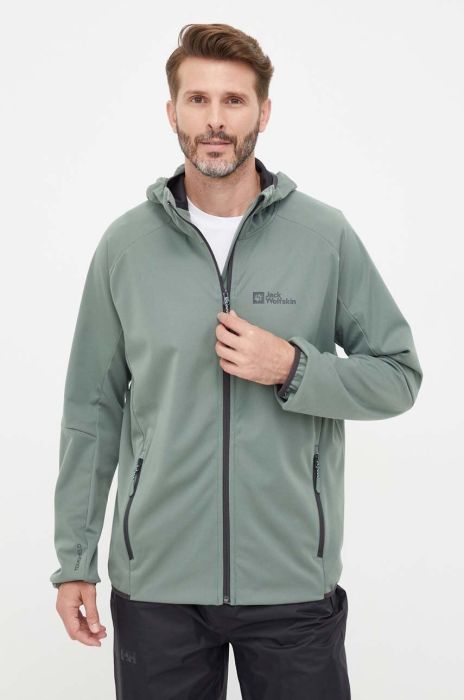 Куртка outdoor Jack Wolfskin Feldberg Hoody колір зелений Куртка outdoor Jack Wolfskin Feldberg Hoody колір зелений