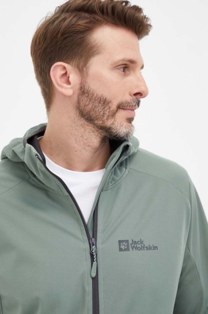 Куртка outdoor Jack Wolfskin Feldberg Hoody колір зелений фото 4