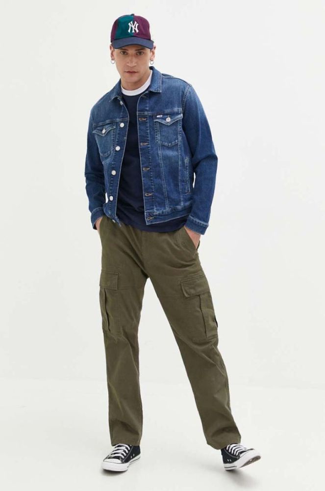 Джинсова куртка Tommy Jeans чоловіча колір синій перехідна фото 2