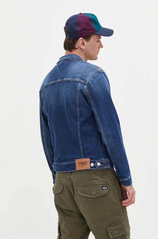 Джинсова куртка Tommy Jeans чоловіча колір синій перехідна фото 3