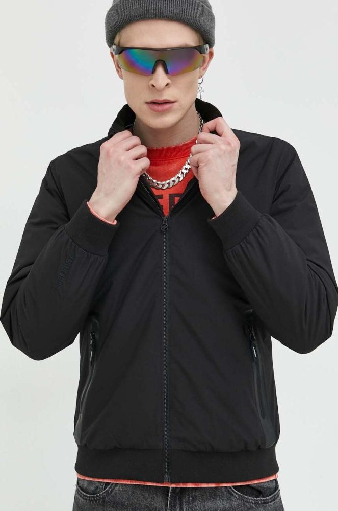Куртка-бомбер Superdry чоловічий колір чорний перехідна (3027920)
