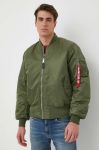 Двостороння куртка-бомбер Alpha Industries чоловіча колір зелений перехідна 100101.01-SageGreen Двостороння куртка-бомбер Alpha Industries чоловіча колір зелений перехідна 100101.01-SageGreen