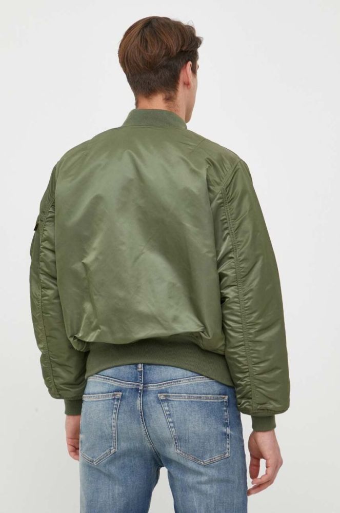 Двостороння куртка-бомбер Alpha Industries чоловіча колір зелений перехідна 100101.01-SageGreen фото 4