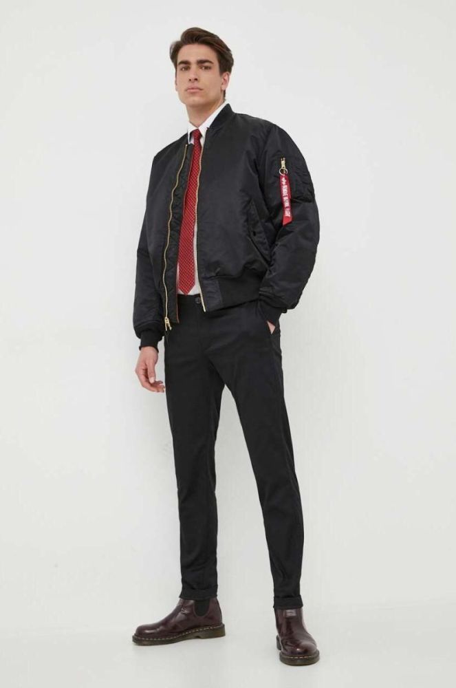 Куртка-бомбер Alpha Industries чоловічий колір чорний зимова 100101.03-Black фото 3