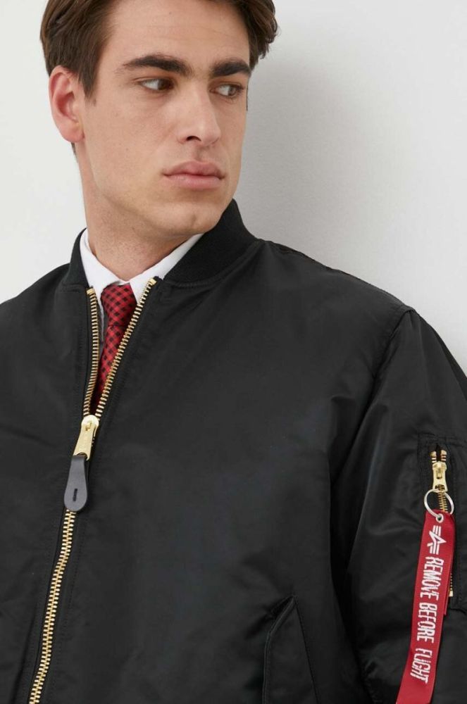 Куртка-бомбер Alpha Industries чоловічий колір чорний зимова 100101.03-Black фото 6