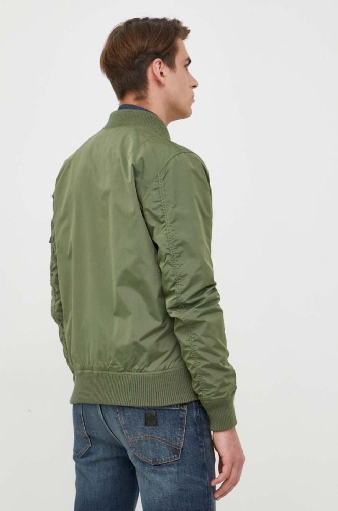 Куртка-бомбер Alpha Industries чоловічий колір зелений перехідна 191103.01-SageGreen фото 3