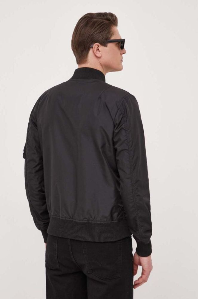 Куртка-бомбер Alpha Industries чоловічий колір чорний перехідна 191103.03-Black фото 3