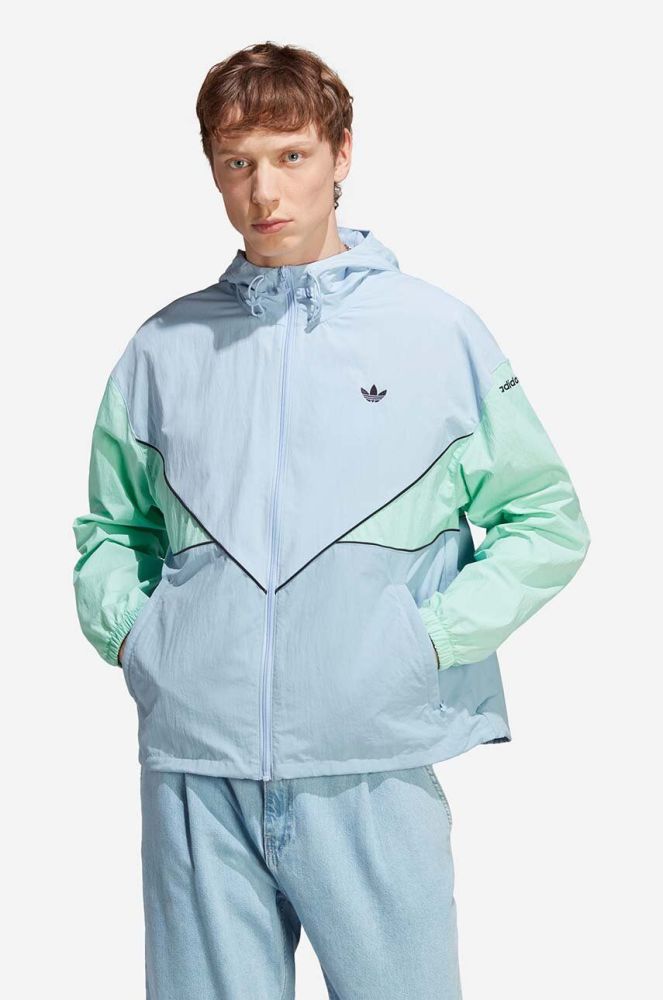 Куртка adidas Originals Adicolor Seasonal Archive Windbreaker чоловіча перехідна oversize HR8934-BLUDAW/AMB колір блакитний