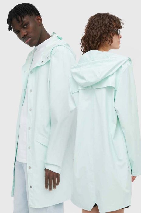 Протидощова куртка Rains 12020 Long Jacket колір зелений перехідна 12020.34-34Mineral
