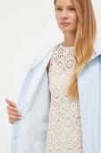 Протидощова куртка Rains 12020 Long Jacket перехідна колір блакитний Протидощова куртка Rains 12020 Long Jacket перехідна колір блакитний
