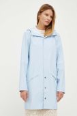 Протидощова куртка Rains 12020 Long Jacket перехідна колір блакитний Протидощова куртка Rains 12020 Long Jacket перехідна колір блакитний