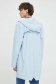 Протидощова куртка Rains 12020 Long Jacket перехідна колір блакитний Протидощова куртка Rains 12020 Long Jacket перехідна колір блакитний