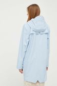 Протидощова куртка Rains 12020 Long Jacket перехідна колір блакитний Протидощова куртка Rains 12020 Long Jacket перехідна колір блакитний