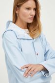 Протидощова куртка Rains 12020 Long Jacket перехідна колір блакитний Протидощова куртка Rains 12020 Long Jacket перехідна колір блакитний