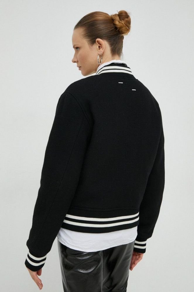 Вовняна куртка-бомбер Filling Pieces колір чорний перехідна oversize 81422201863-1863 фото 3