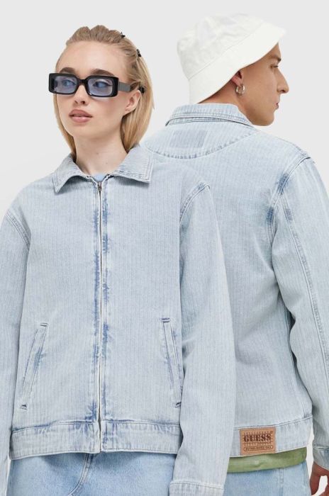 Джинсова куртка Guess Originals перехідна колір блакитний (3275165)