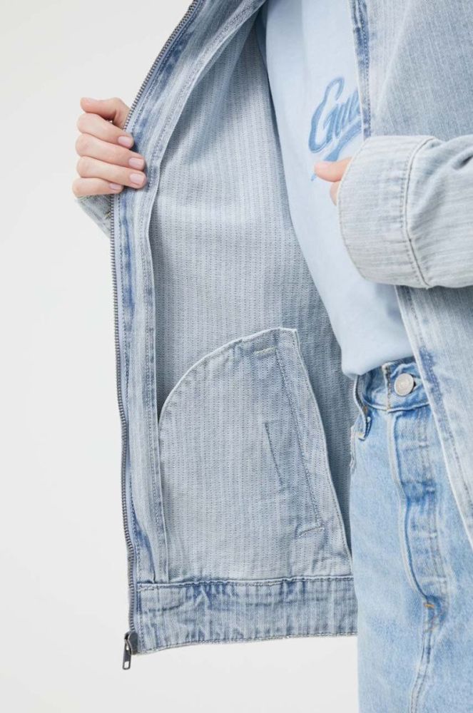 Джинсова куртка Guess Originals перехідна колір блакитний (3275165) фото 10