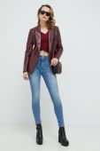 Піджак Guess колір бордовий oversize однотонна