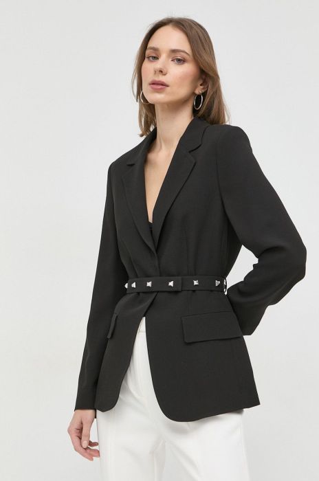 Піджак BOSS колір чорний однобортний однотонна (2923670)