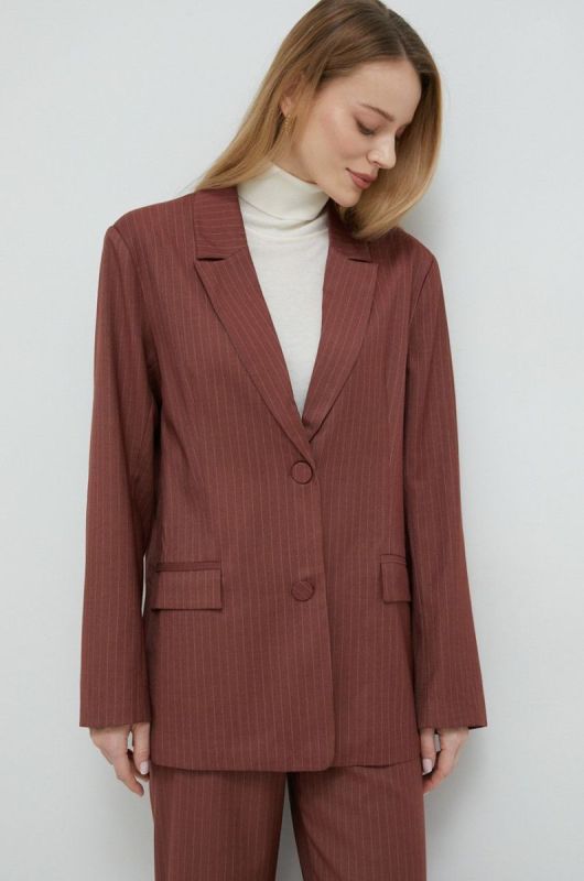 Піджак Bardot колір коричневий oversize візерунок
