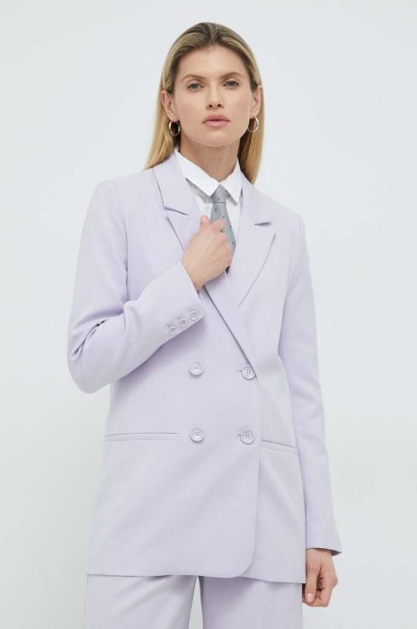 Піджак Gestuz Paula колір фіолетовий однобортний однотонний