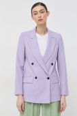 Піджак з домішкою вовни Karl Lagerfeld колір фіолетовий двобортний однотонна