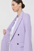 Піджак з домішкою вовни Karl Lagerfeld колір фіолетовий двобортний однотонна