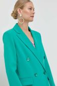Піджак Patrizia Pepe колір зелений двобортний однотонна (3052318)
