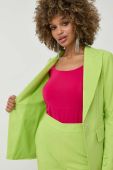 Піджак Twinset колір зелений однобортний однотонна