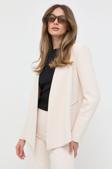 Піджак Twinset колір бежевий без застібки однотонна