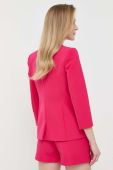 Піджак Elisabetta Franchi колір рожевий двобортний однотонна