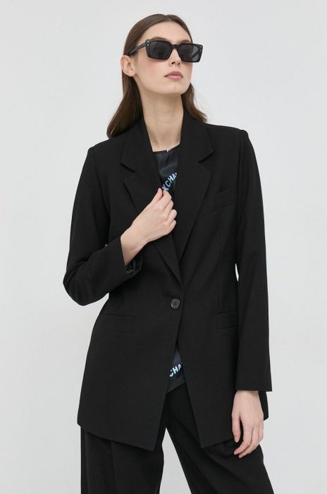 Піджак Armani Exchange колір чорний однобортний однотонна