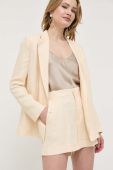 Піджак з домішкою льону Twinset колір бежевий однобортний однотонна (3212564)