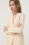 Піджак з домішкою льону Twinset колір бежевий однобортний однотонна (3212564)