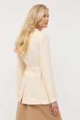 Піджак з домішкою льону Twinset колір бежевий однобортний однотонна (3241282)