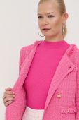 Піджак Luisa Spagnoli Clara колір рожевий двобортний однотонний