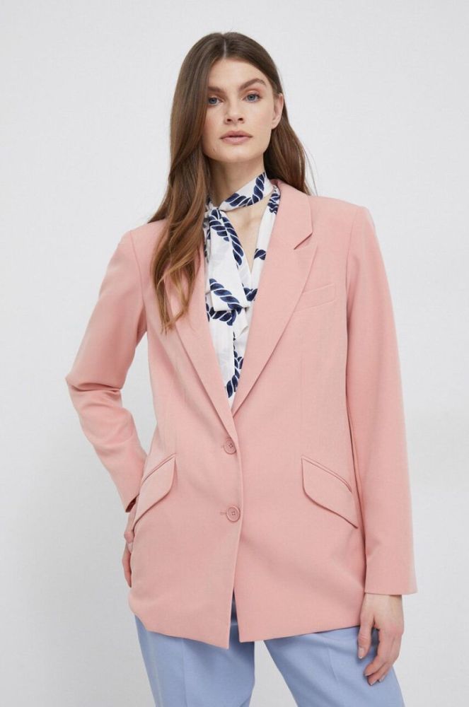 Піджак Dkny колір рожевий однобортний однотонна (3116945) фото 4