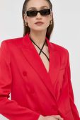 Піджак Pinko колір червоний двобортний однотонна