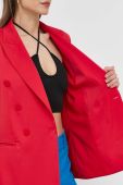 Піджак Pinko колір червоний двобортний однотонна