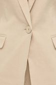 Льняний жакет Pinko колір бежевий однобортний однотонна