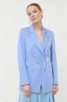 Піджак BOSS двобортний однотонна колір блакитний (3064066)